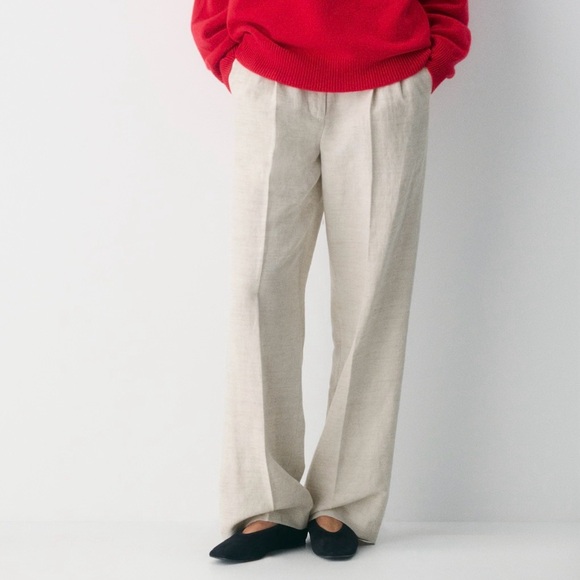 Aritzia NWT The Effortless Pant CruiseLinen Trouser Tailored Relaxed High-Rise - Picture 2 of 8